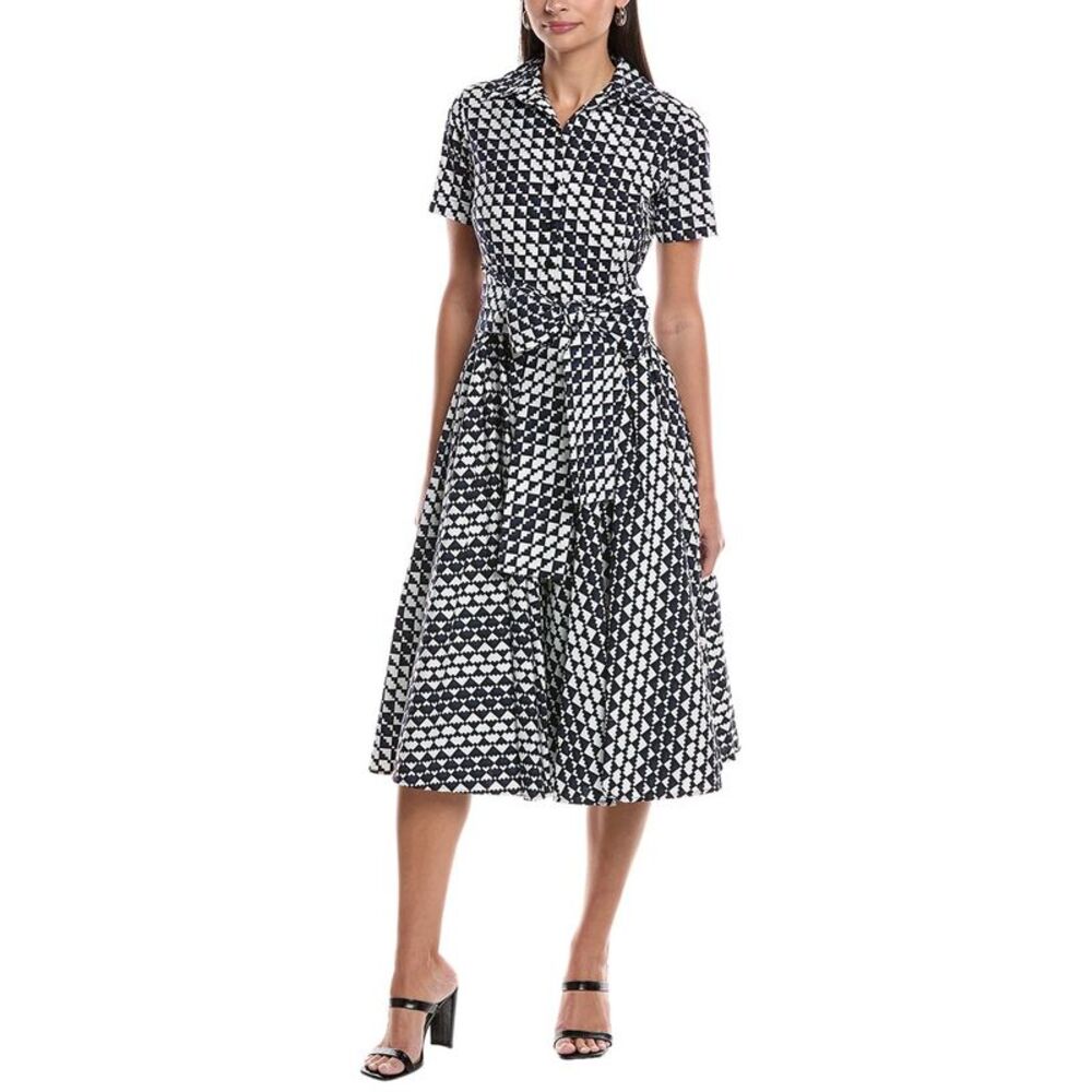 Samantha Sung Womens  Abelia Shirtdress, White - Picture 3 of 4